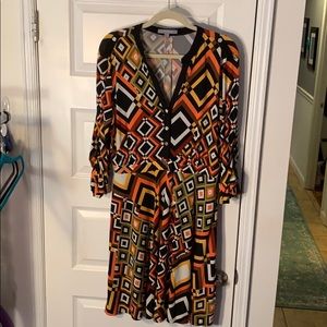 Multi-colored earth-tone dress